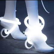 white futuristic shoes model