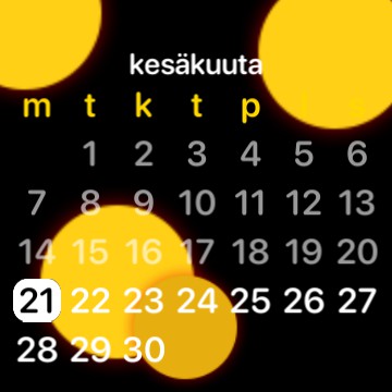 Sun-themed calendar