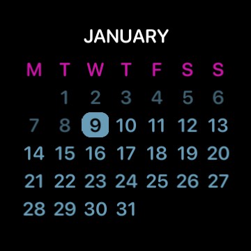 wonder dark - small calendar