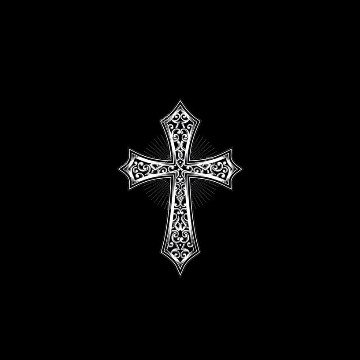 y2k cross black and white