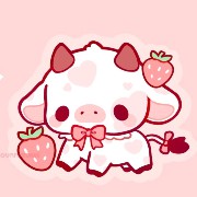 cute pink strawbery cow