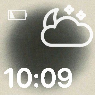 aesthetic widget time, whether, and battery