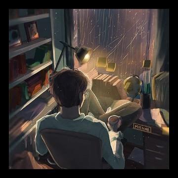 in front of the window