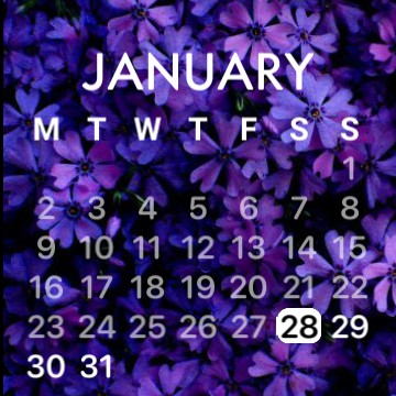 purple flower calender