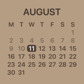 Brown aesthetic calendar 