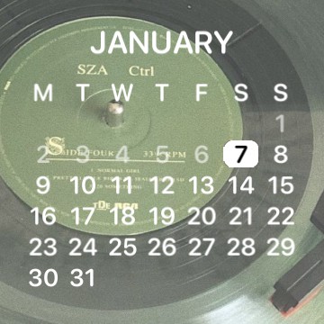 Green record player calendar