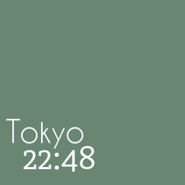 japanese time green widget
