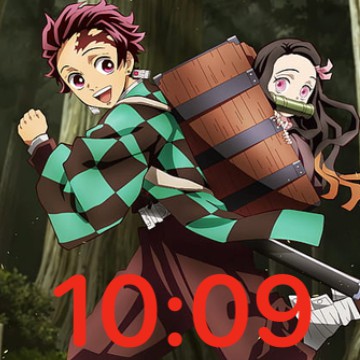 Demon Slayer 24h digital clock