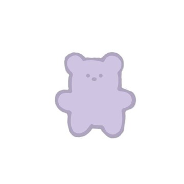Cute purple widget bear