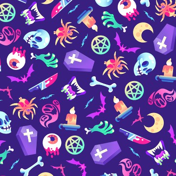 halloweenie halloween halloweeny purple skulls