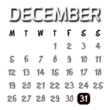 calendar black on white