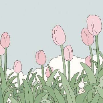 bunny and tulip