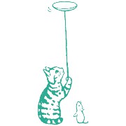 Pottering cat stamp