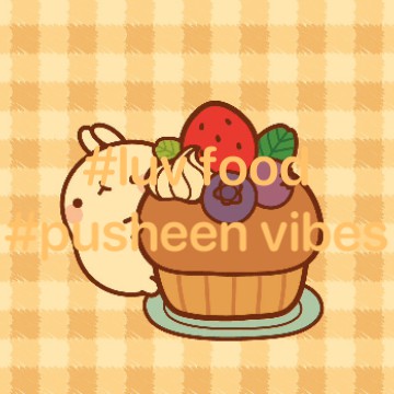 cute Pusheen widget luv food vibes