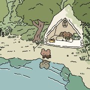 Cute bears go camping 