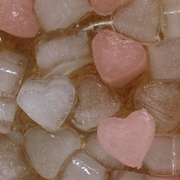 Pink ice hearts