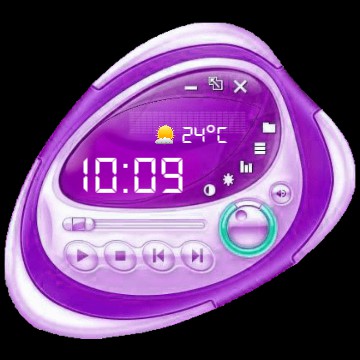 Frutiger Clock Energy Purple