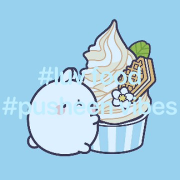 cute Pusheen widget luv food vibes