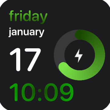 Battery + date + time BLUE Copy