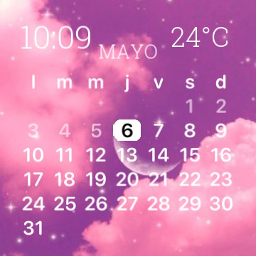 Space pink and white widget