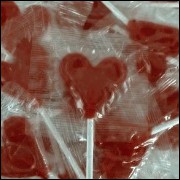 Red heart lollipops aesthetic 