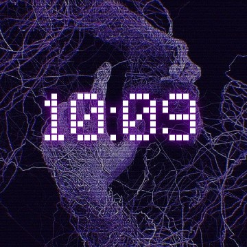 purple clock