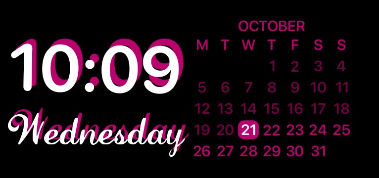 pink clock calendar